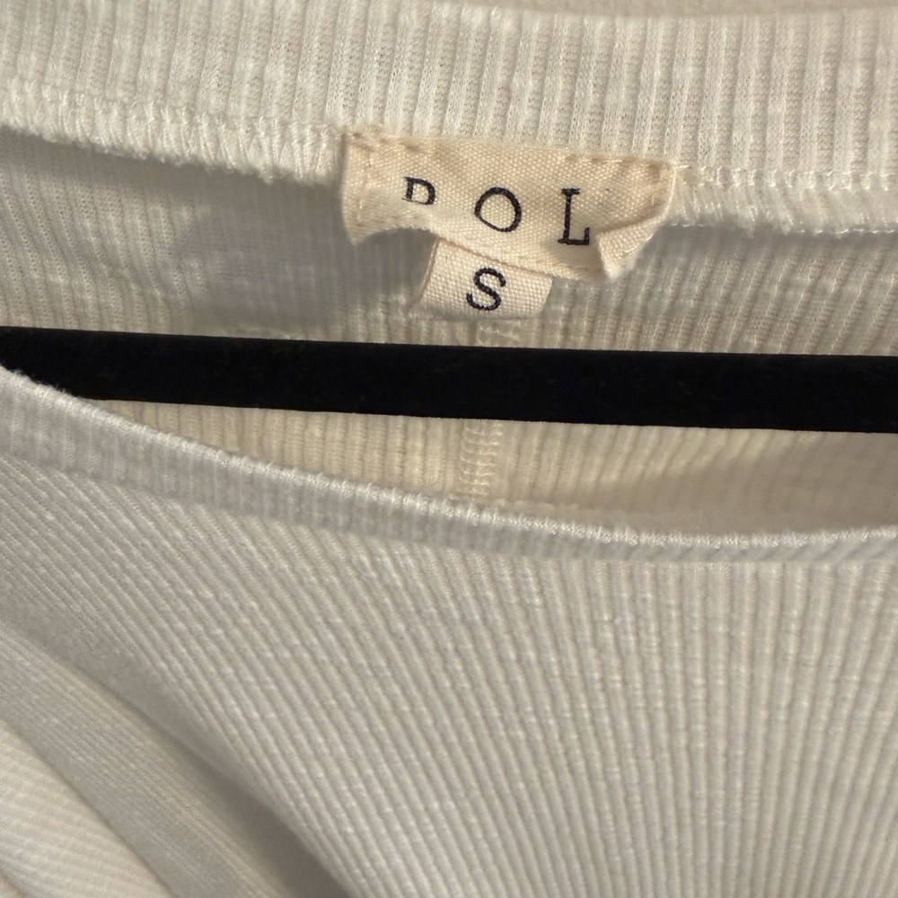 POL Ribbed Crewneck Top - White - Picture 2 of 6